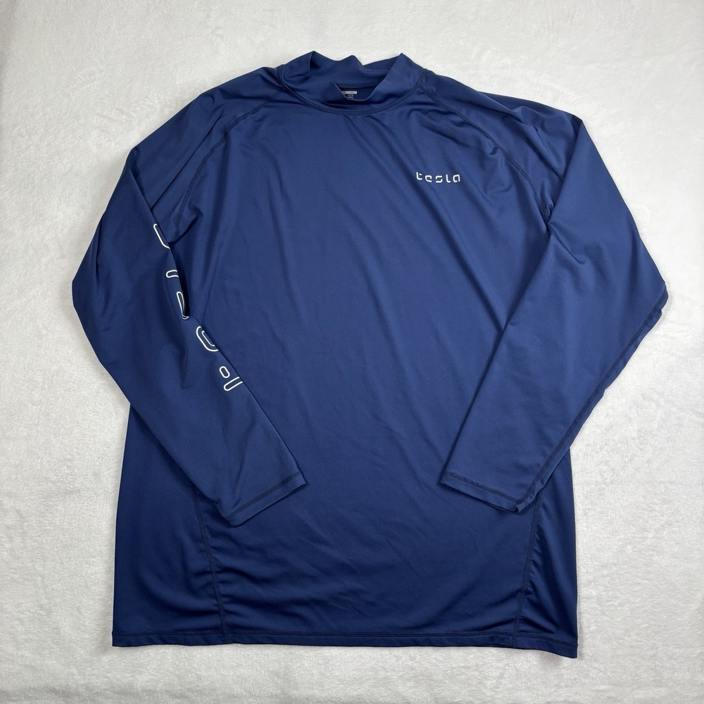 Tesla Regular Fit Blue Long Sleeve Pullover Active Top Men's 4XL